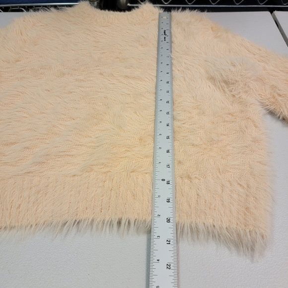 Future Collective Women's Crewneck Eyelash Sweater Peach Orange XL - Picture 6 of 7